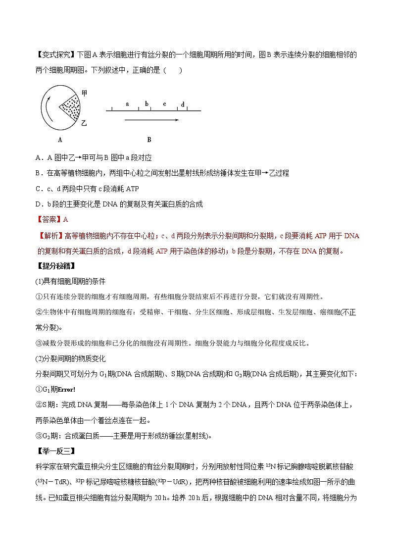 高考生物提分秘籍：专题12《细胞的增殖》教学案（含答案）教案02