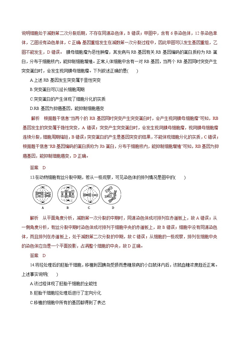 高考生物提分秘籍：专题03《细胞的生命历程（含减数分裂）》热点难点突破（含答案）第3页