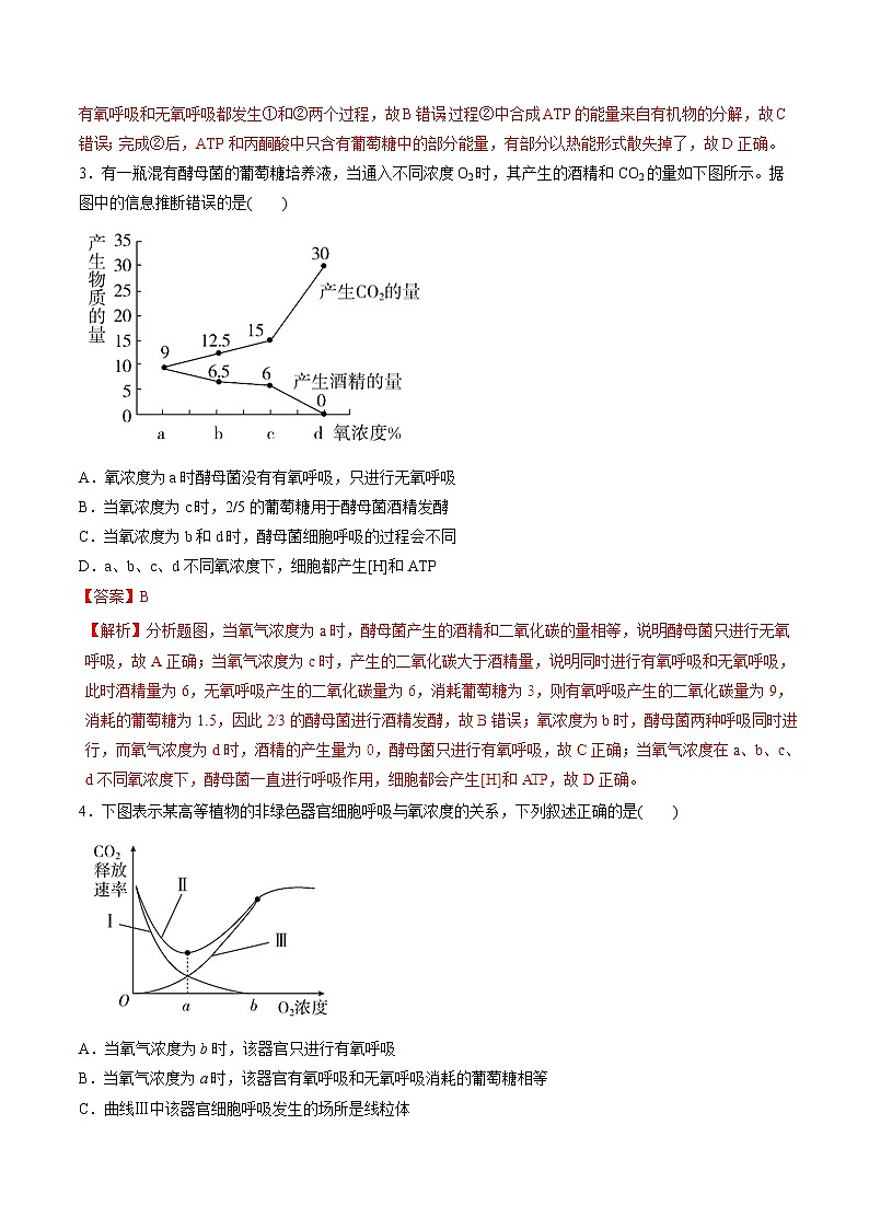 高考生物提分秘籍：专题10《细胞的能量“通货”—ATP-ATP的主要来源—细胞呼吸》热点难点突破（含答案）第2页