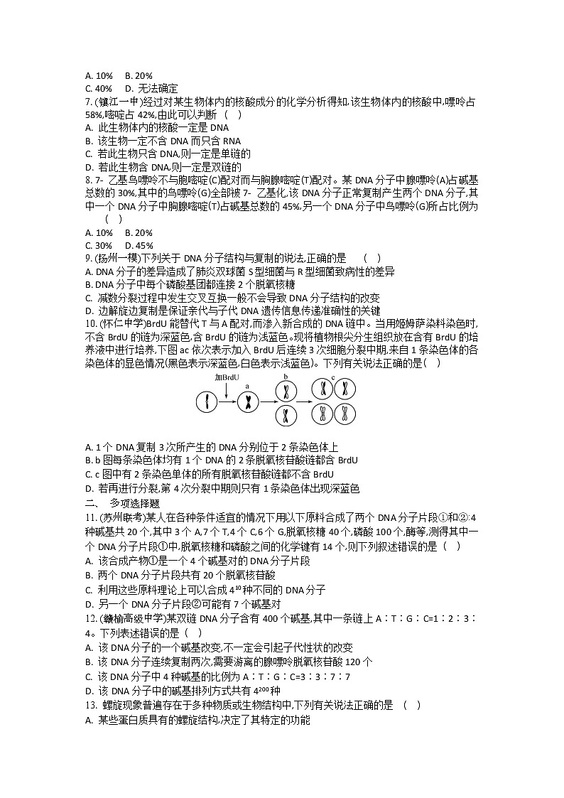 高考生物一轮复习作业本：第6单元第2讲《DNA的结构和复制》（含详解）第2页
