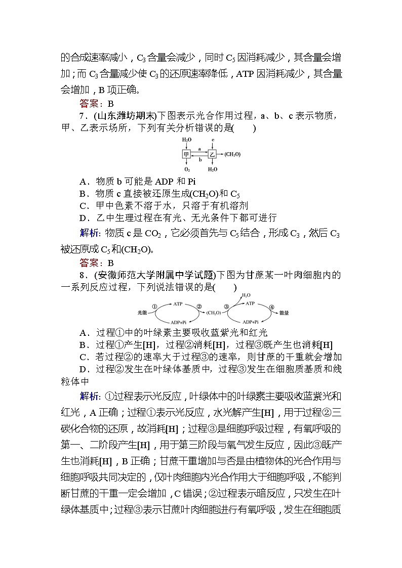 高考生物一轮复习课时跟踪检测：10《光与光合作用》（含详解）03