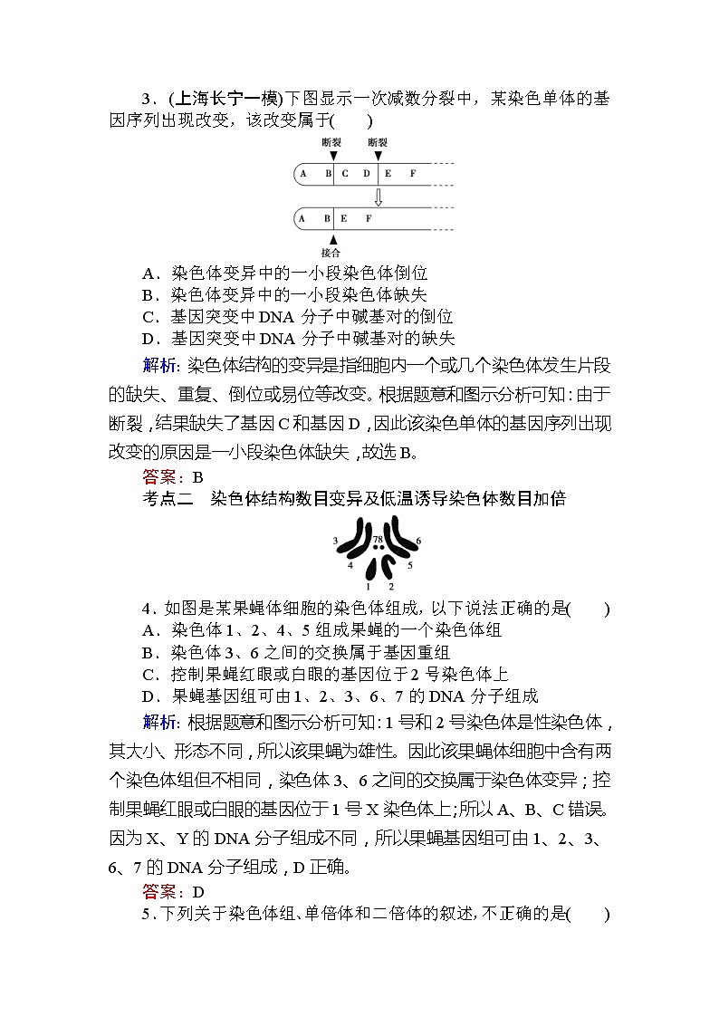 高考生物一轮复习课时跟踪检测：24《染色体变异及育种》（含详解）第2页