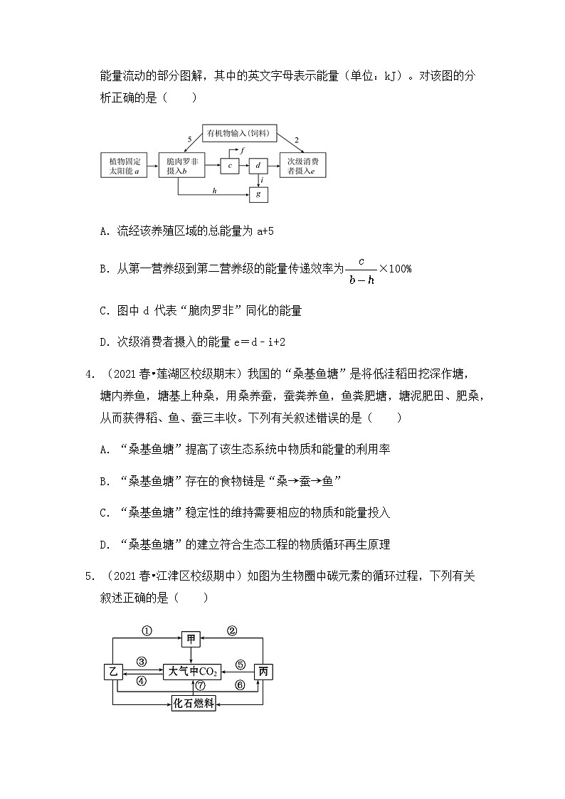 【高频单元易错题】人教版（2019）2021-2022学年高二下生物选择性必修2第三章：生态系统及其稳定性（含答案解析）第2页