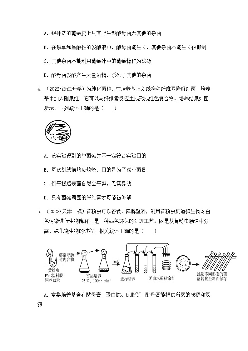 【高频单元易错题】人教版（2019）2021-2022学年高二下生物选择性必修3第一章：发酵工程（含答案解析）02
