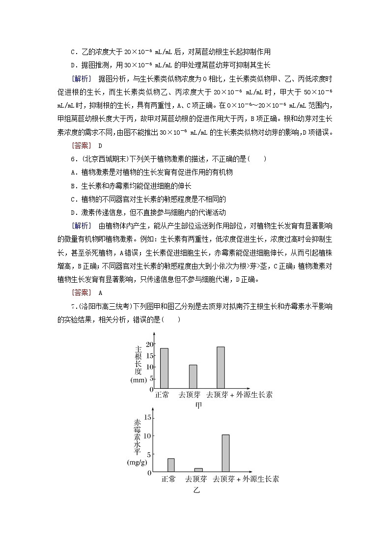 高考生物二轮复习跟踪强化训练13《植物的激素调节》(含详解)第3页