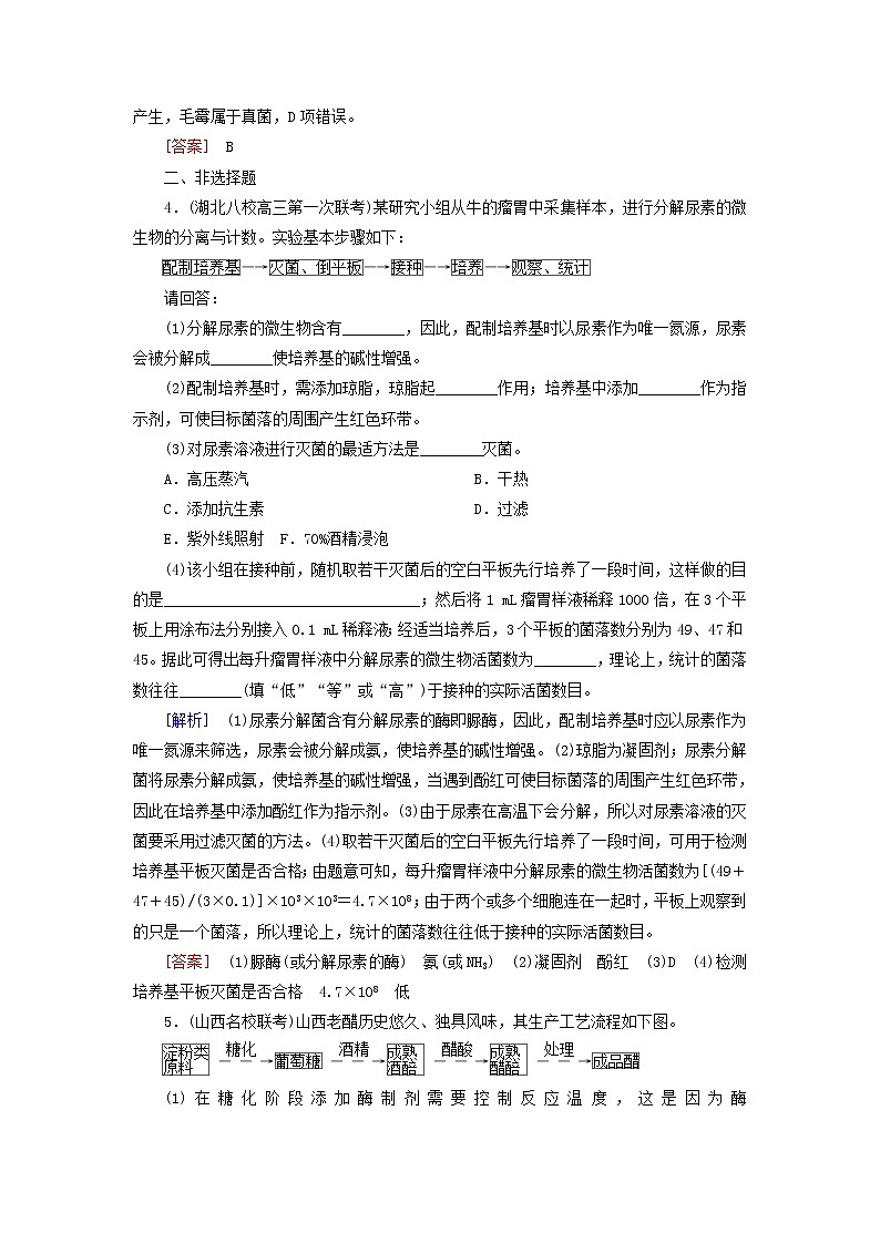 高考生物二轮复习跟踪强化训练21《微生物的利用》(含详解)第2页