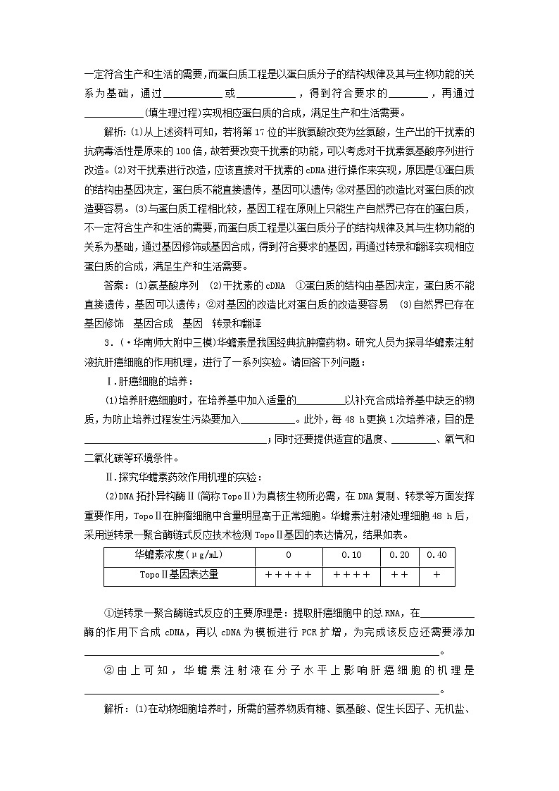 高考生物二轮复习检测19《基因工程与克隆技术》课后强训卷 (含详解)第2页