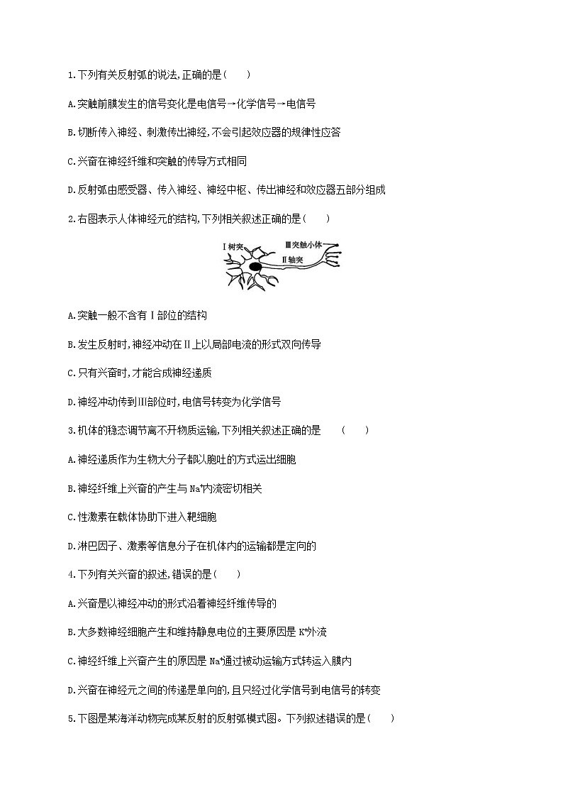 高考生物二轮复习专题能力训练10神经调节和激素调节（含答案）第2页