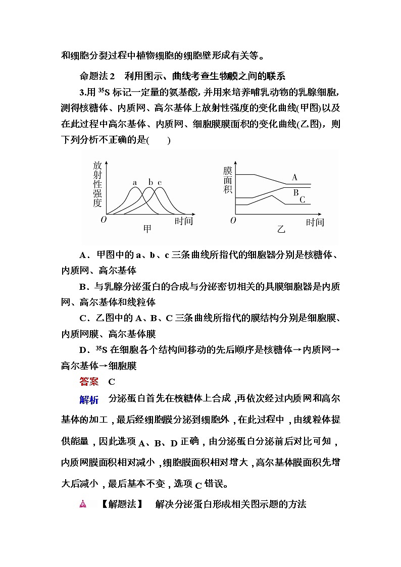 高考生物一轮对点训练：2-3 细胞质与细胞核 a Word版含解析03
