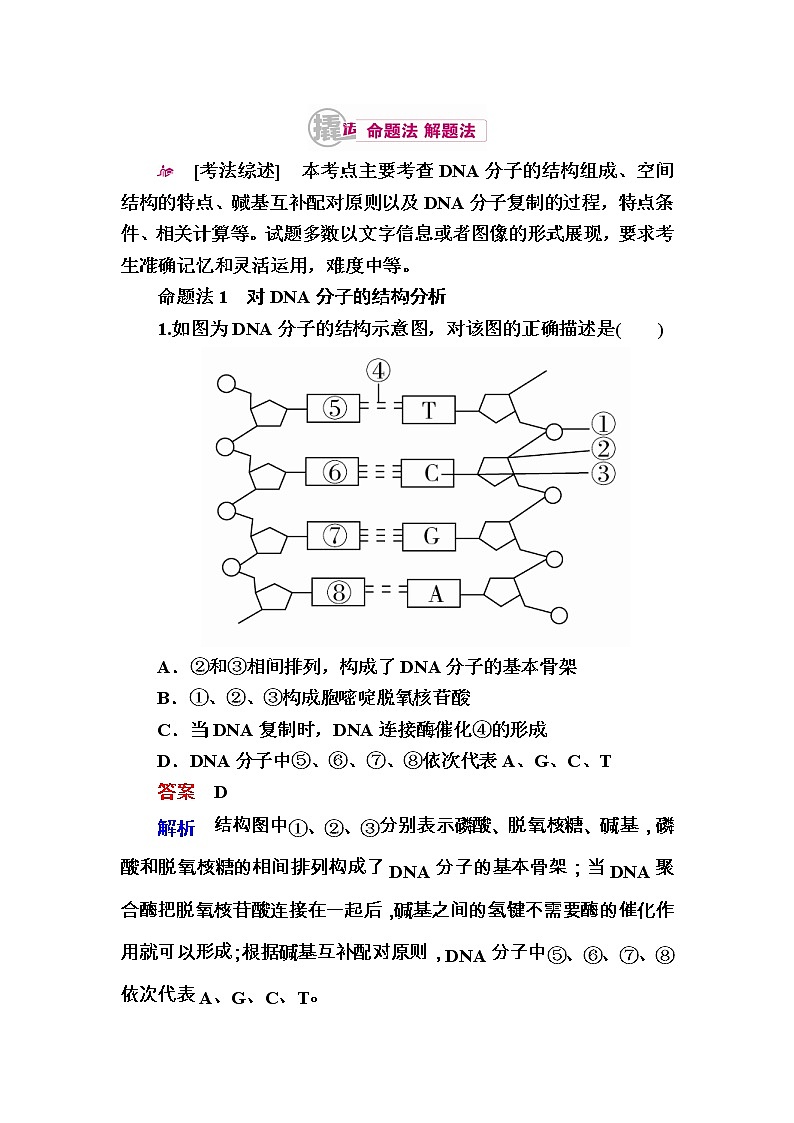 高考生物一轮对点训练：10-2 DNA的结构与复制 a Word版含解析01