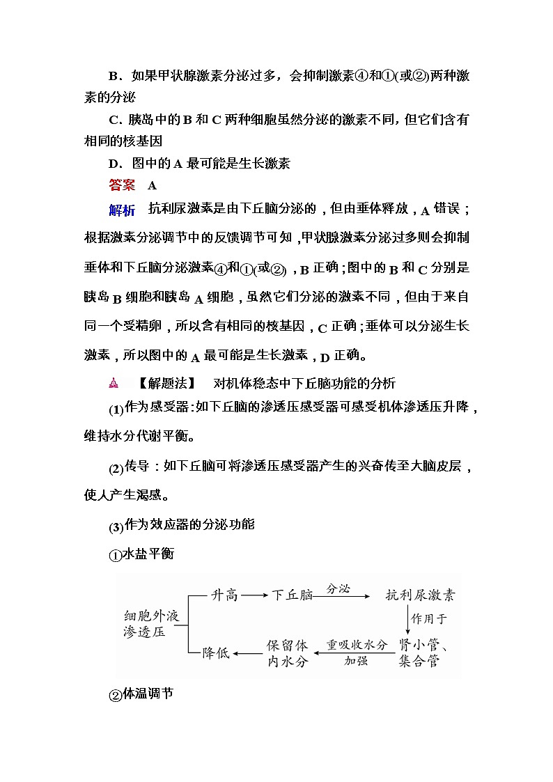 高考生物一轮对点训练：19-1 脊椎动物激素的调节 a Word版含解析第3页