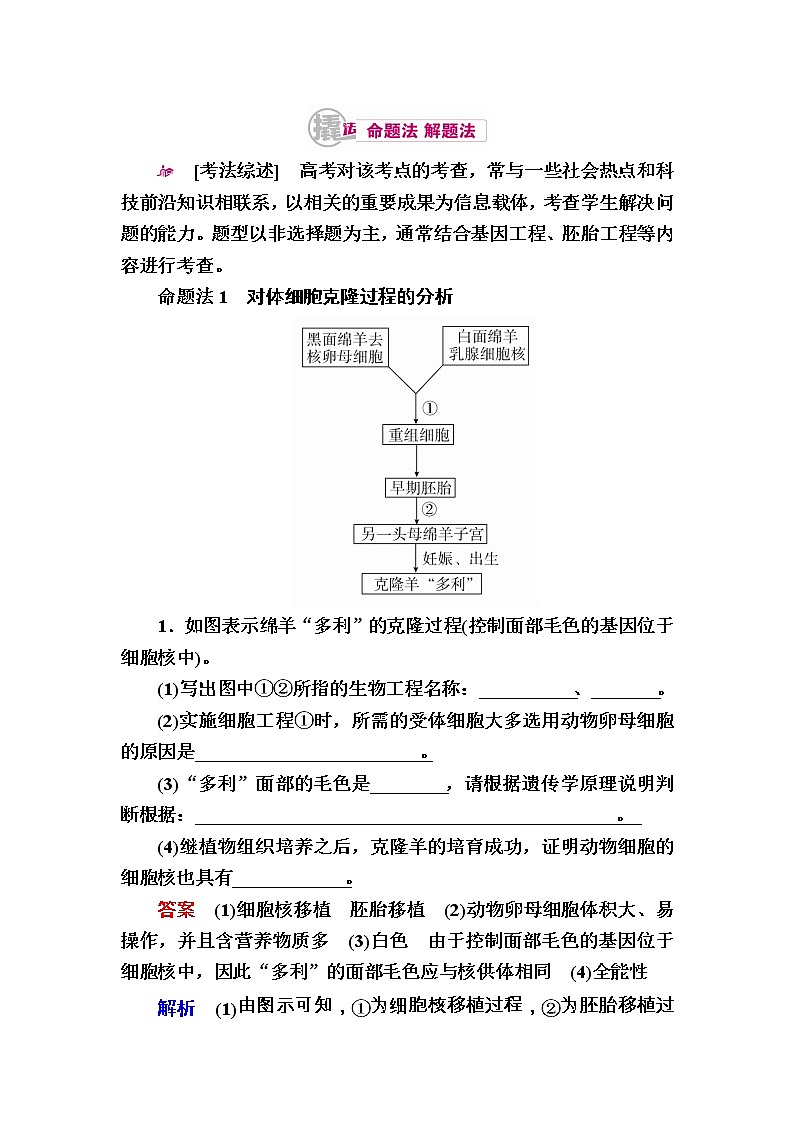 高考生物一轮对点训练：30-2 动物细胞工程 a Word版含解析第1页