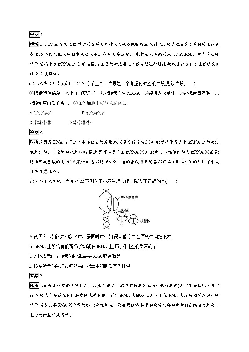 高考生物一轮复习考点规范练20《基因的表达》（含详解）第3页