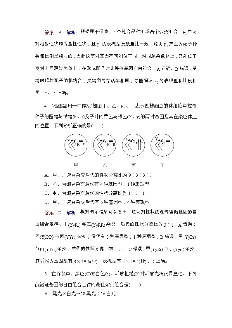 高考生物一轮复习课时作业16《基因的自由组合定律(Ⅰ)》（含详解）第2页