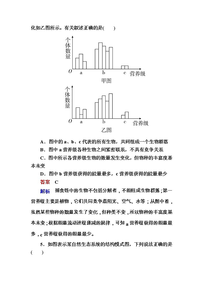 高考生物一轮复习特训：33生态系统的结构 Word版含解析第3页
