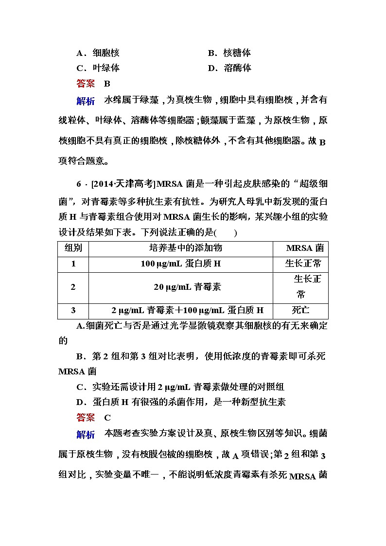 高考生物一轮复习特训：阶段性总结课1 走近细胞和组成细胞的分子 Word版含解析第3页