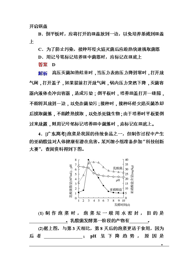 高考生物一轮复习特训：阶段性总结课10 生物技术实践 Word版含解析第2页