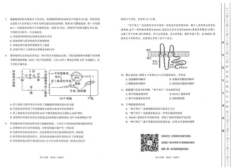 2021年天津市南开区高三二模生物试题和答案02