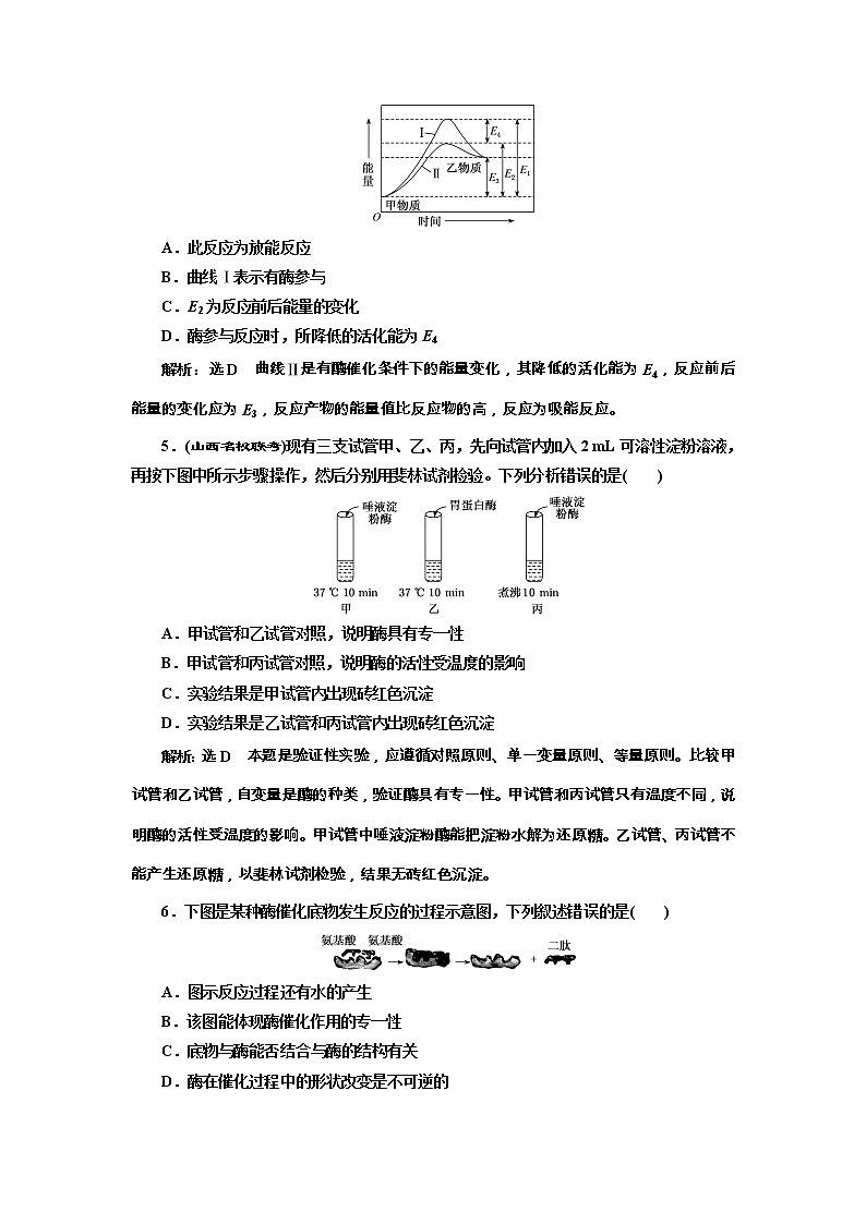 高考生物一轮课时跟踪检测08《降低化学反应活化能的酶》（含详解）02