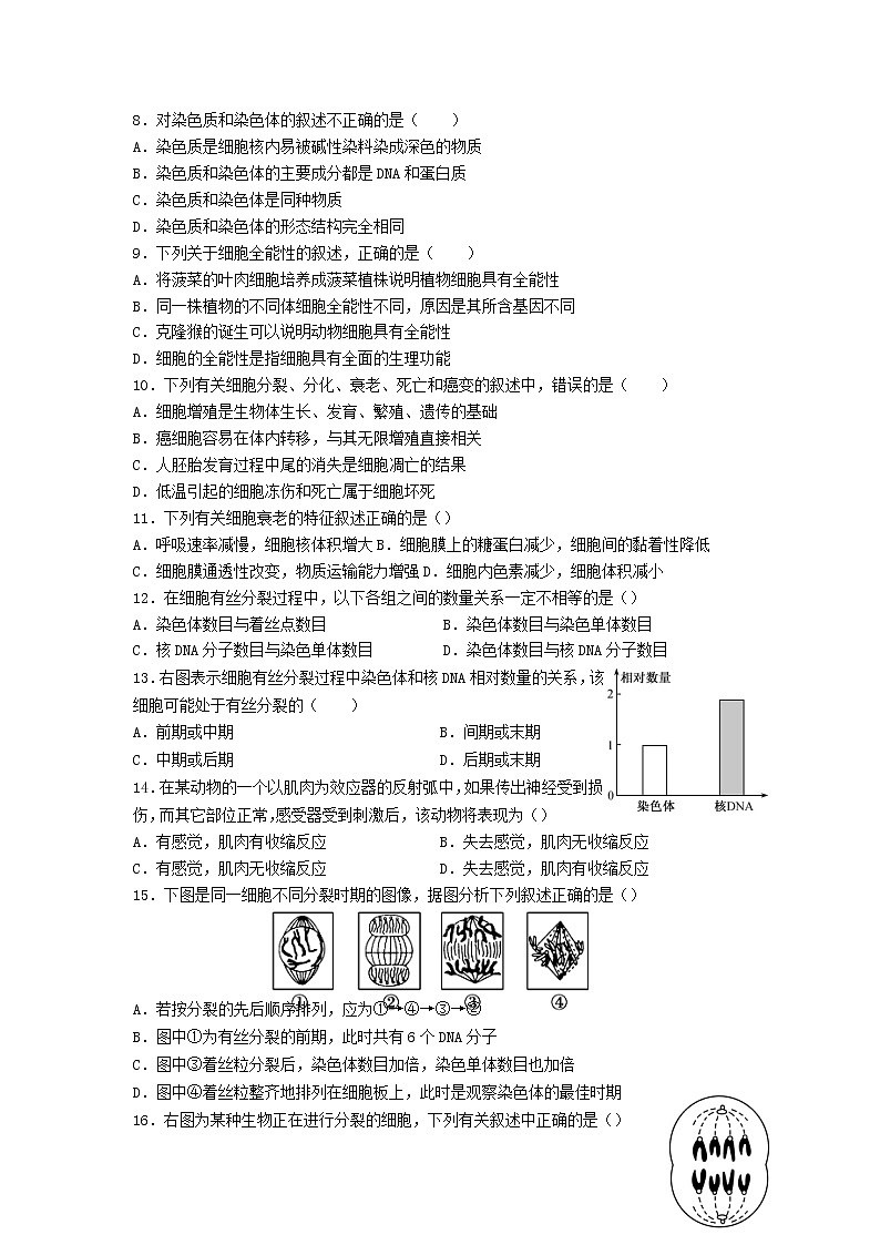 2022银川二中高二上学期期末考试生物试题含答案02