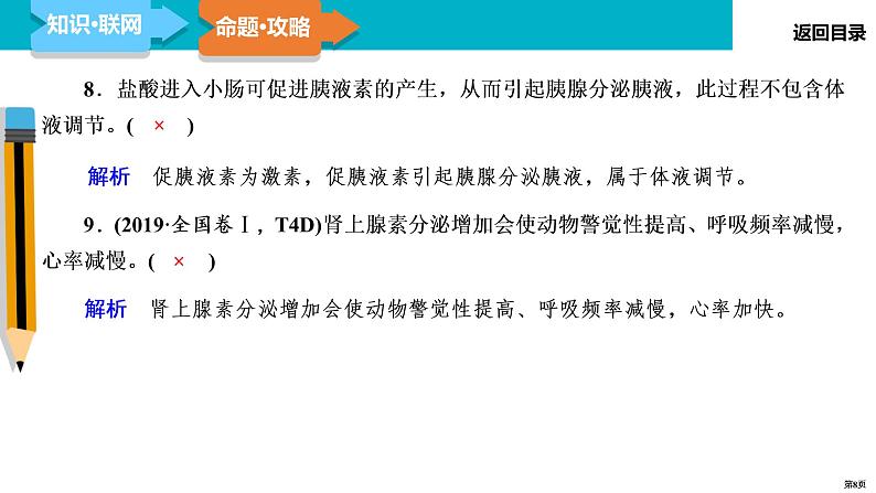 第9讲 人和高等动物的神经调节和体液调节-2022届二轮复习生物课件PPT08