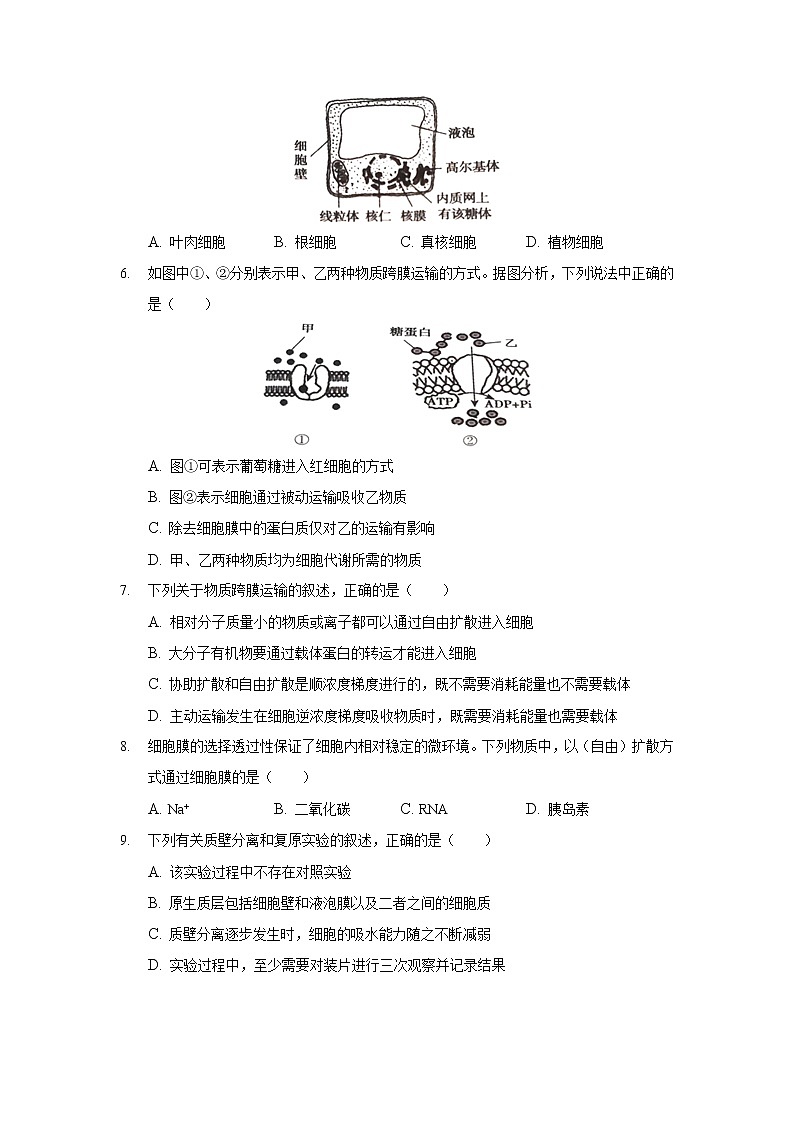 2021-2022学年河北武强中学高一月考生物试卷含答案第2页