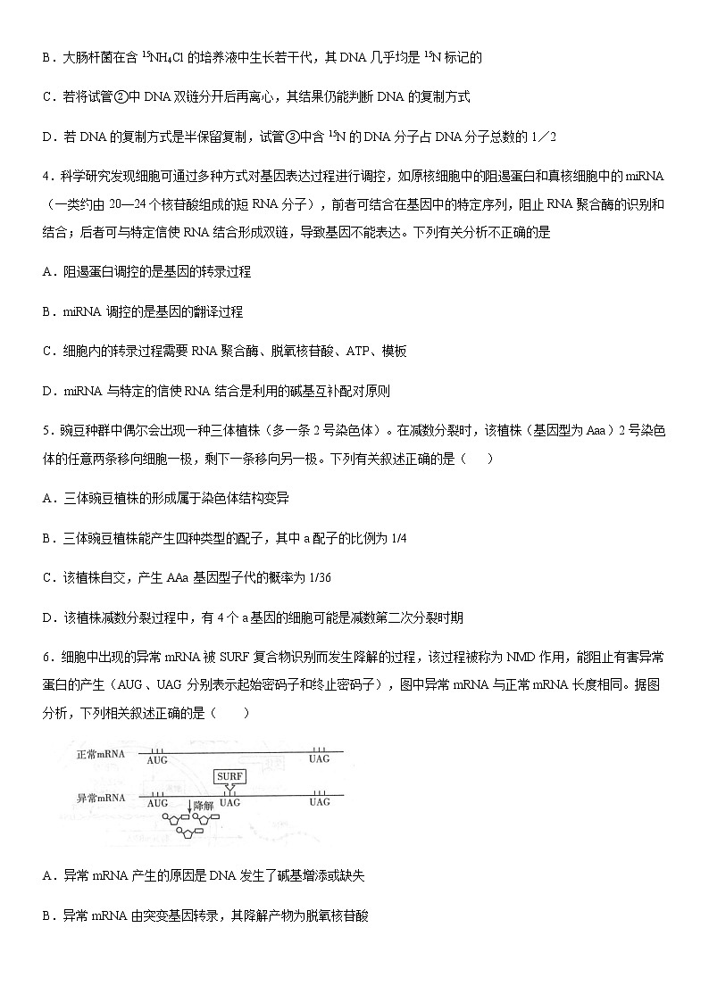 2021-2022学年重庆市第七中学高二上学期第二次月考生物试题含答案第2页