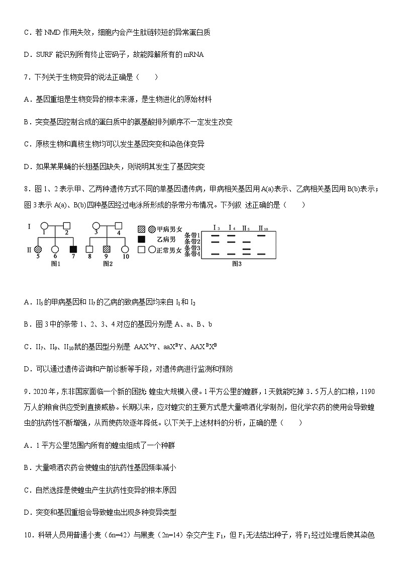 2021-2022学年重庆市第七中学高二上学期第二次月考生物试题含答案第3页