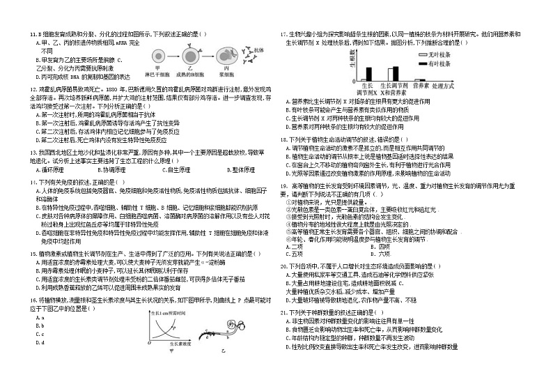 2021-2022学年吉林省吉化第一高级中学校高二上学期期末考试生物试题含答案02