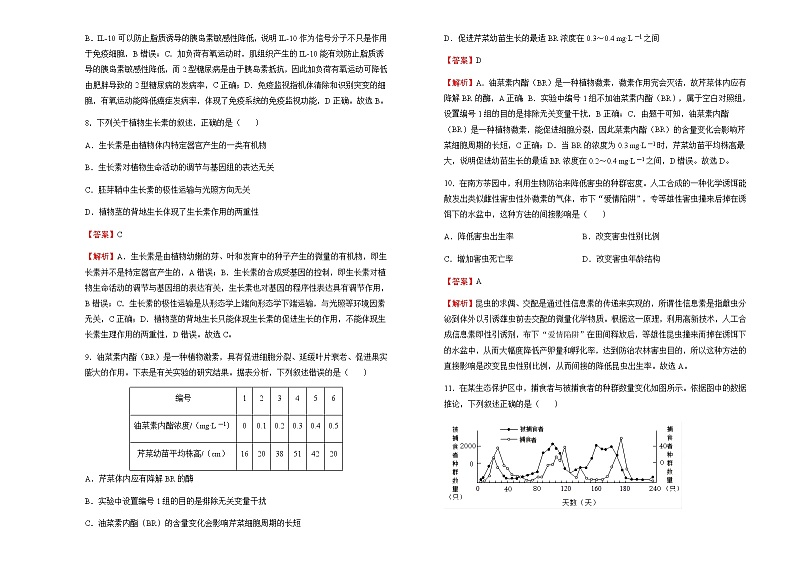 2021-2022学年江西省南昌市第二中学高二下学期第一次月考模拟生物试题（B卷）03