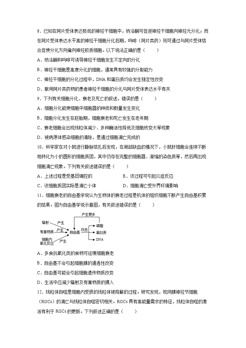 2022年高考生物二轮复习 专题三 细胞的生命历程 学生版03