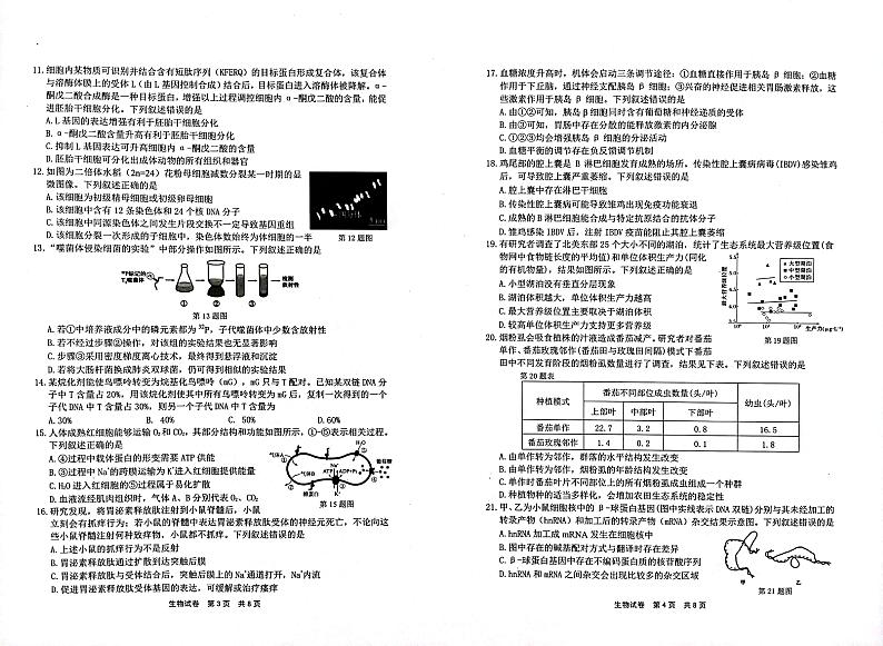 2022宁波高三下学期4月二模考试生物PDF版含答案02
