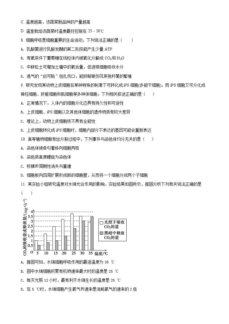 2022届重庆市缙云教育联盟高三二模生物试题（原卷版）第3页