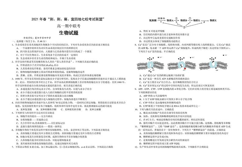2020-2021学年湖北省荆、荆、襄、宜四地七校考试联盟高一下学期期中联考生物试题（PDF）01