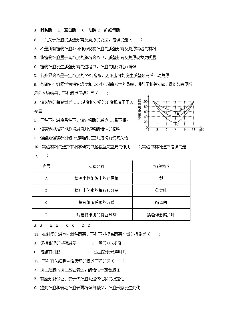 2022宁波咸祥中学高一下学期期中考试生物含答案02
