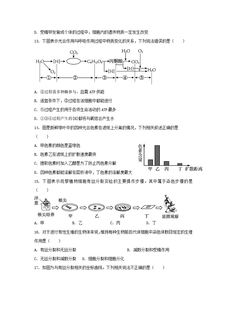 2022宁波咸祥中学高一下学期期中考试生物含答案03