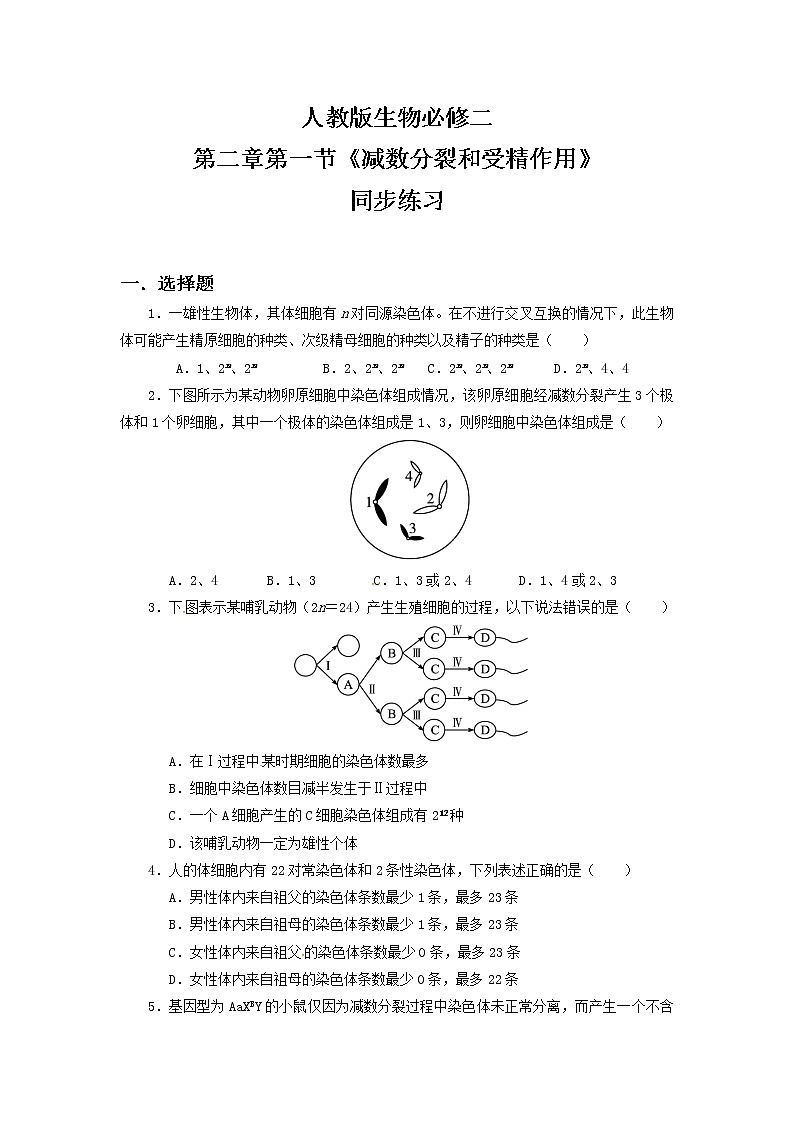 2.1《减数分裂和受精作用》课件（送教案+练习）01