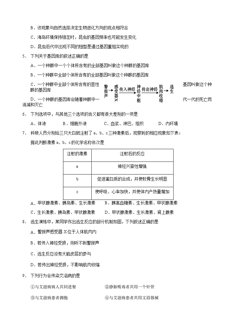 2021-2022学年河南省八所名校高二下学期第三次联考生物试题含答案第2页
