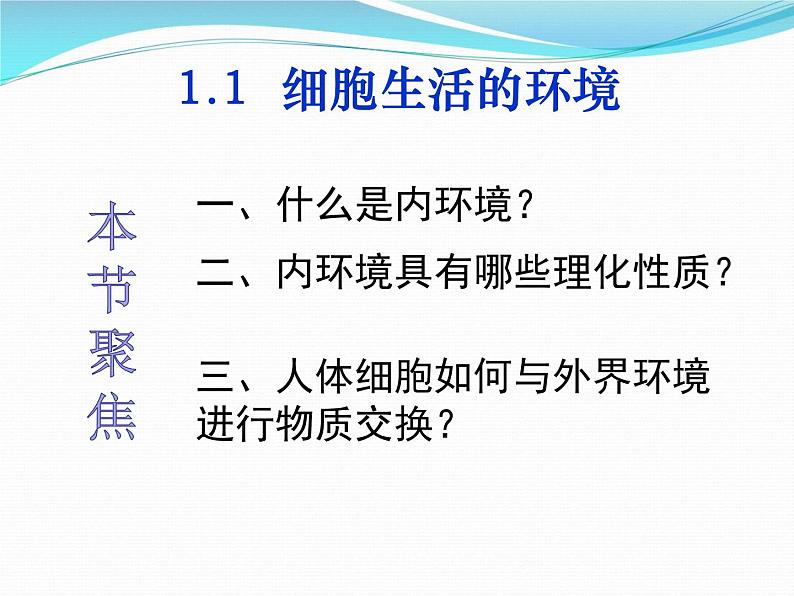 1.1细胞生活的环境课件2021-2022学年高二上学期生物人教版选择性必修102