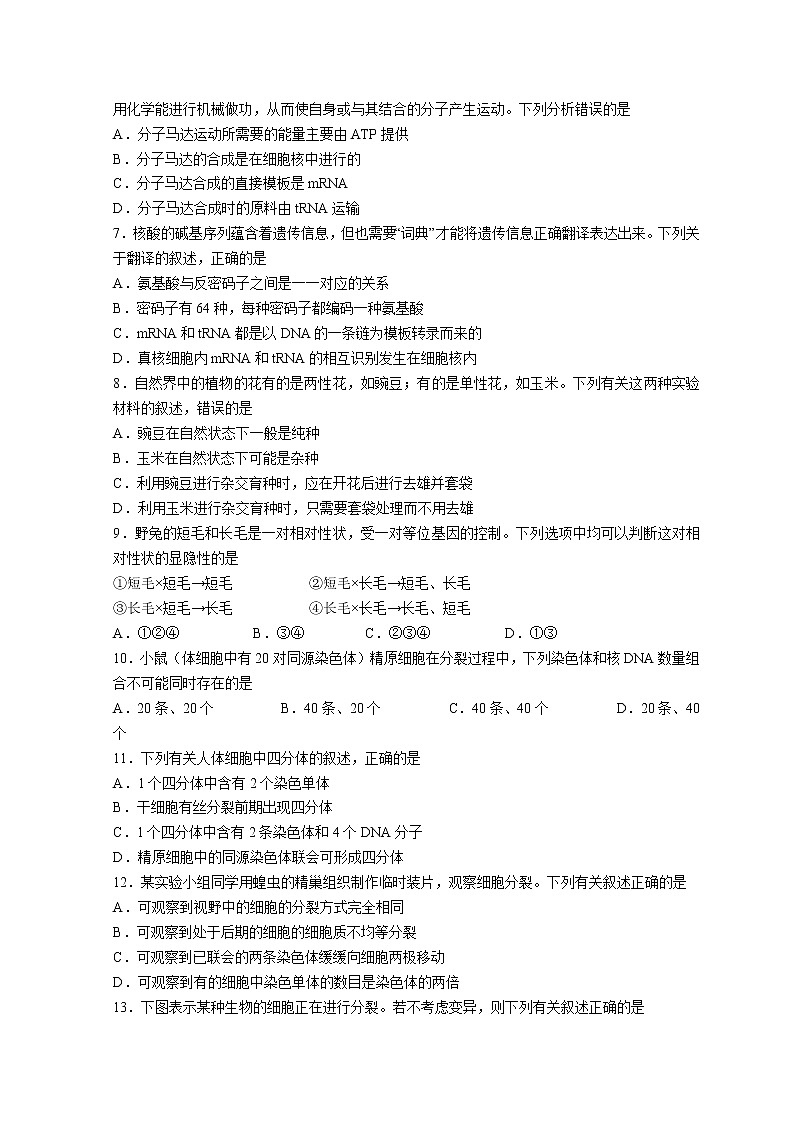 2022河南省创新发展联盟高一下学期第三次联考试题生物含解析02