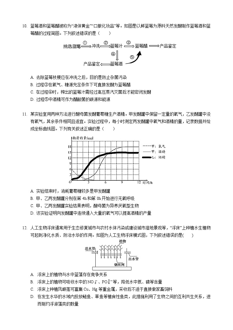 2022汕头金山中学高二下学期期中考试生物含答案03