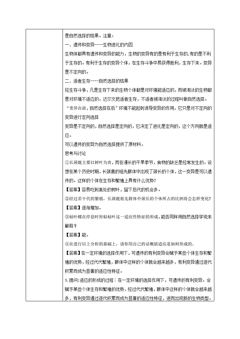 6.2《自然选择与适应的形成》教案第3页