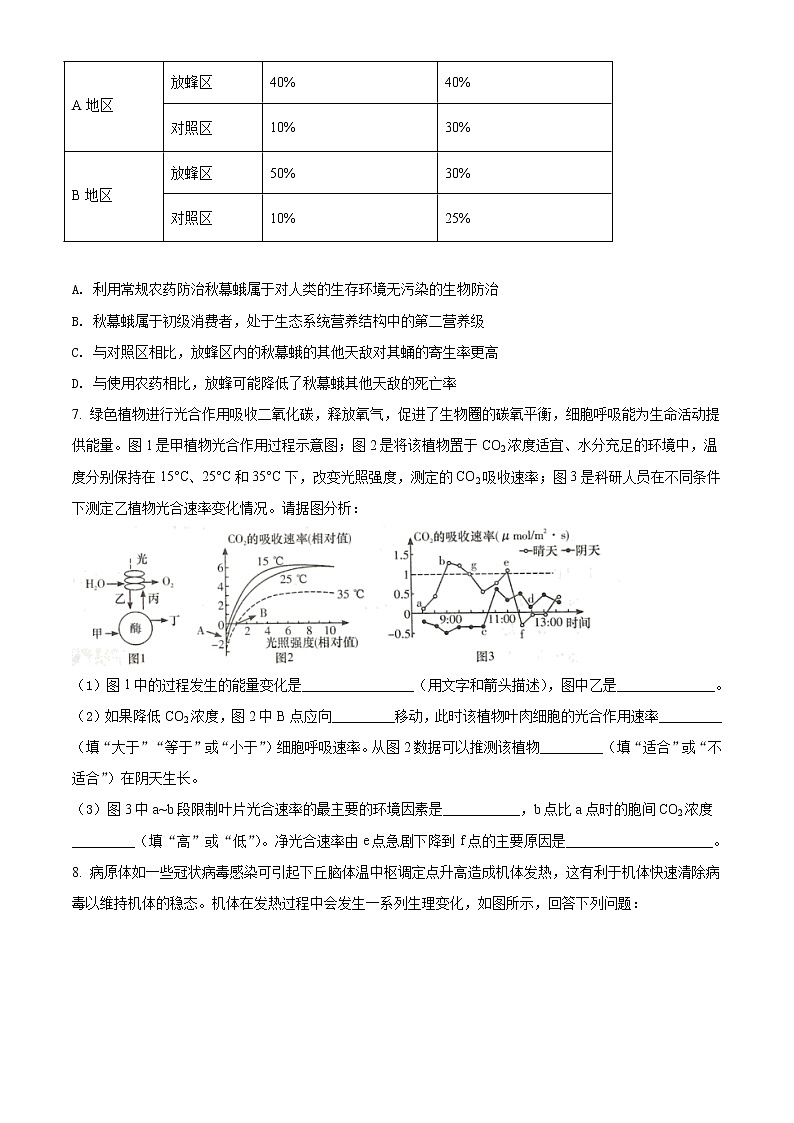 2022届江西省萍乡市高三一模生物试题+答案第3页