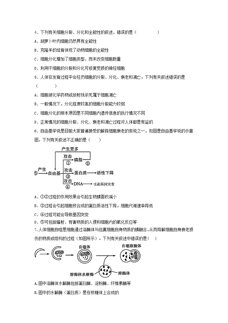 2021-2022学年吉林省长春市十一高中高一下学期第一学程考试生物（B）试卷含答案02