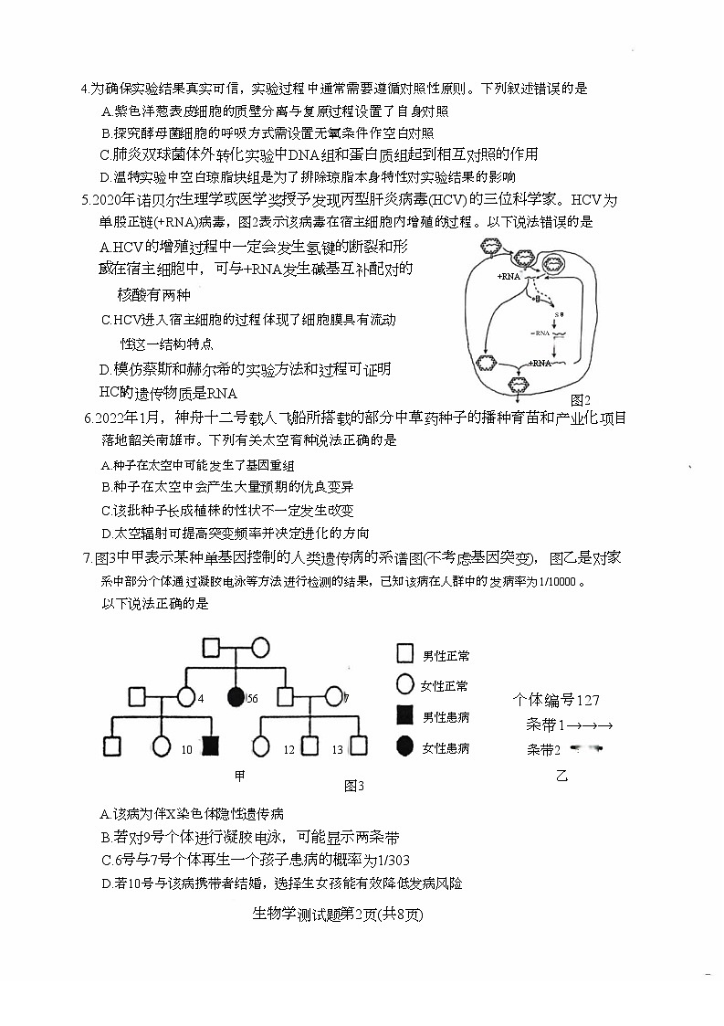 广东省韶关市2022届高三二模）生物试题及答案02