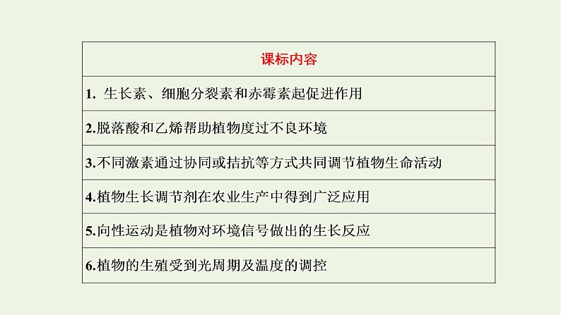 2022年新教材高中生物第五章植物生命活动的调节第二节植物激素调节植物生命活动第三节植物对多种环境信号做出反应课件浙科版选择性必修102