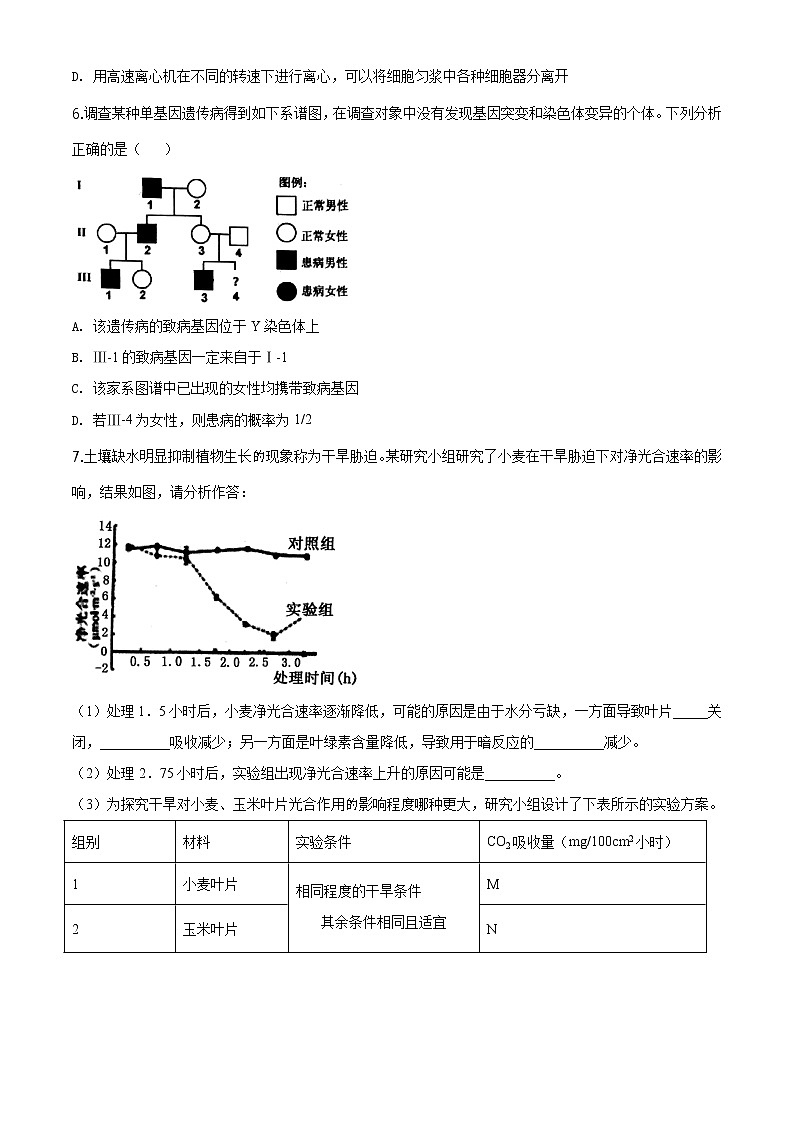 精品解析：2020届四川省南充市高三第二次高考适应性考试理综生物试题（原卷版）第2页