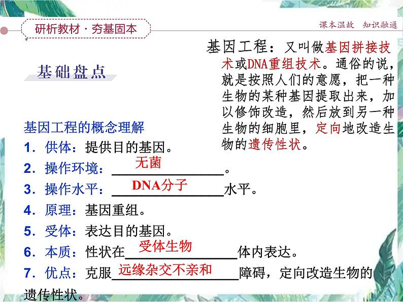 高考生物一轮复习  基因工程 优质课件第2页