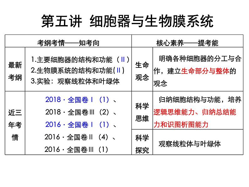 第五讲细胞器与生物膜系统课件PPT01