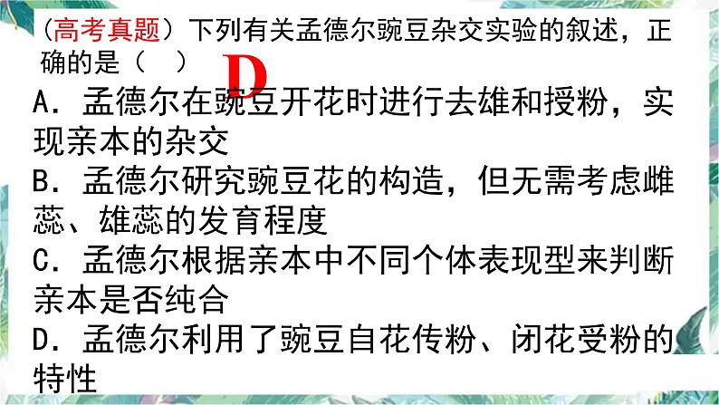 基因的分离定律一轮复习 优质课件第6页